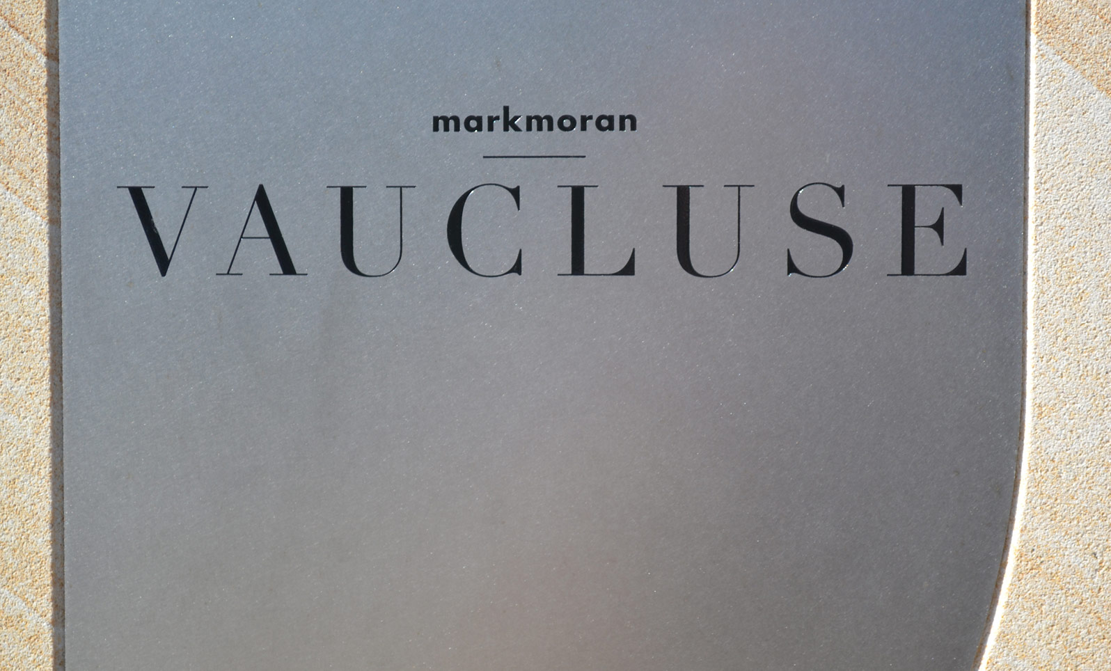 Mark Moran Vaucluse residential development external signage design, detail